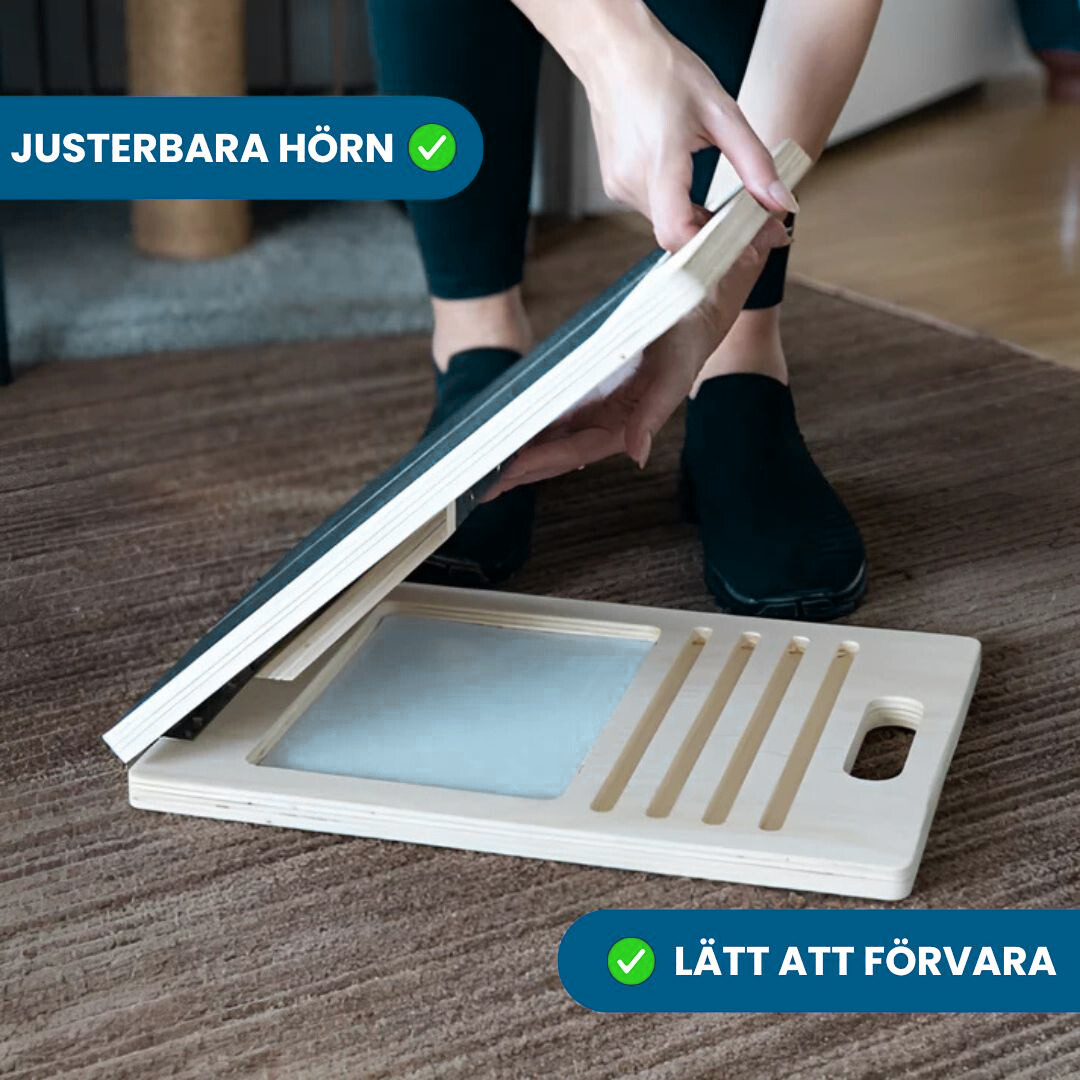 Justerbar Lutningsbräda i Trä – För Stretching & Återhämtning